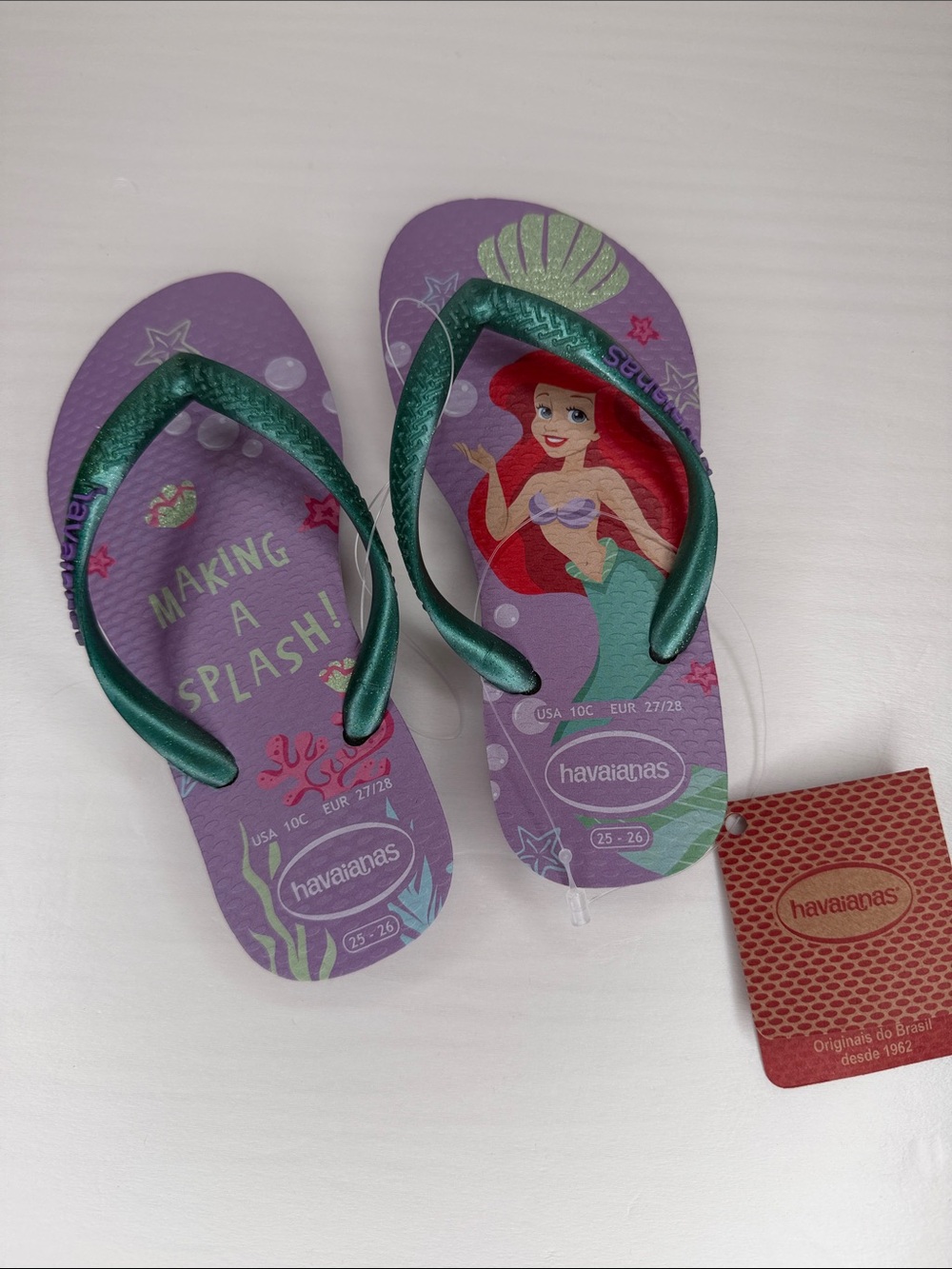 NWT HAVAIANA Toddler Little Mermaid Flip Flops